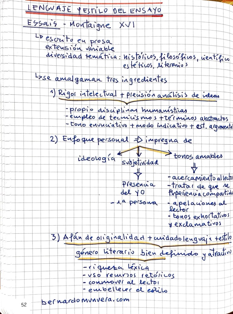 Rasgos del lenguaje y del estilo del ensayo